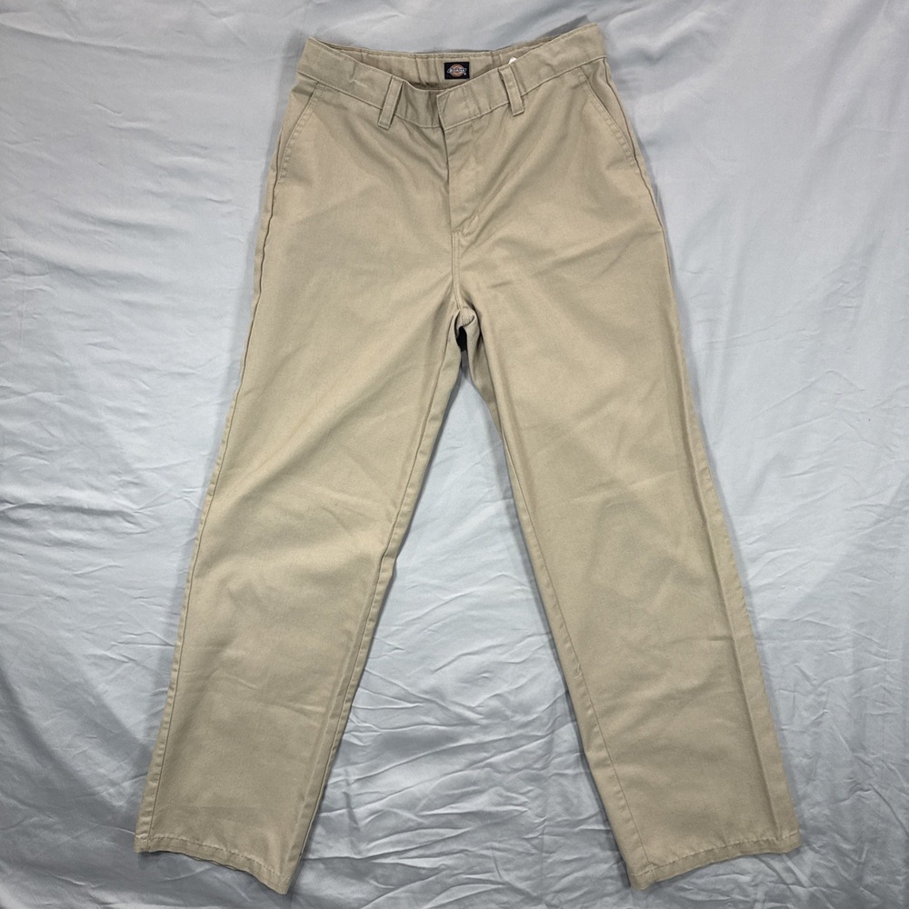 Dickies Beige Pants Mens 25x29.5 Flat Front Casual Timeless Preppy